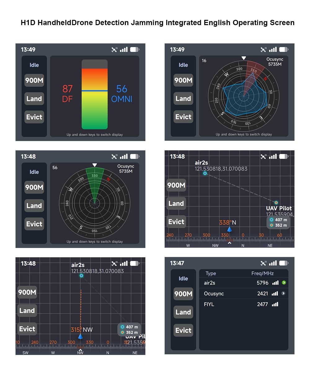 H1D-HandheldDrone-Detection-Jamming-Integrated-English-Operating-Screen