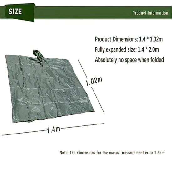 Military Rain Poncho Camouflage Single Person Rainproof (4)