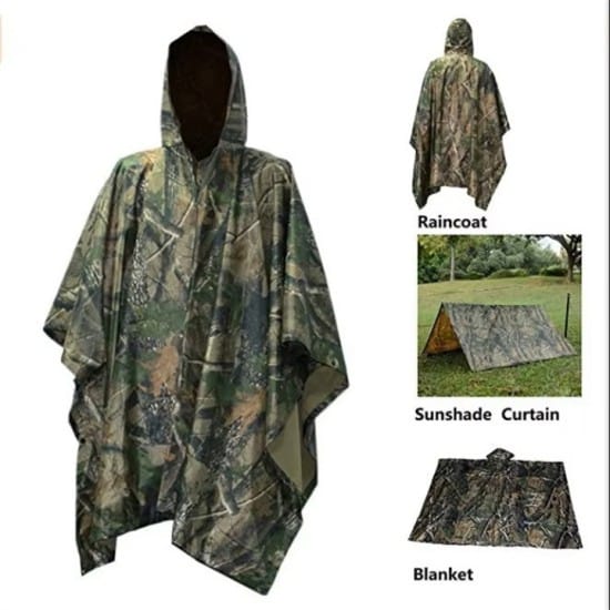 Military Rain Poncho Camouflage Single Person Rainproof (5)