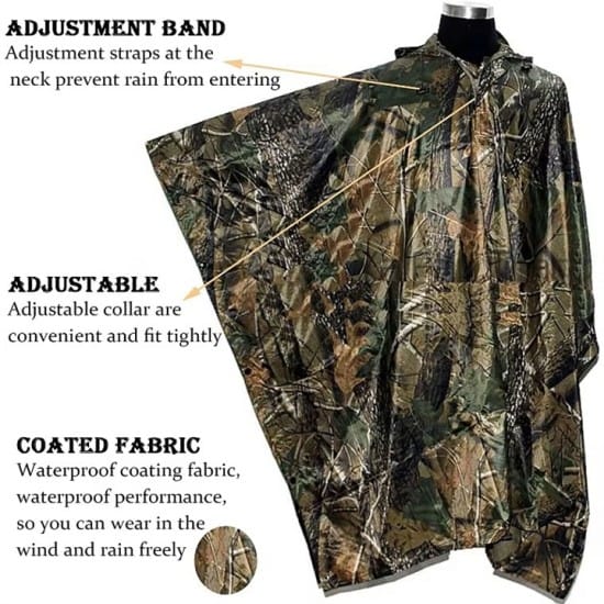 Military Rain Poncho Camouflage Single Person Rainproof (7)