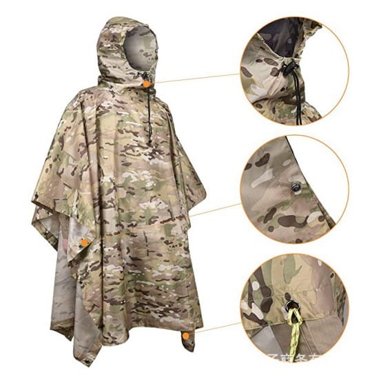 Camouflage Rain Poncho (2)