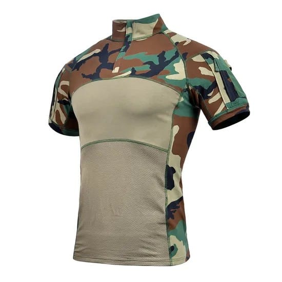 Cotton Woodland Camouflage Military T-Shirt (2) Cotton Woodland Camouflage Military T-Shirt (1)