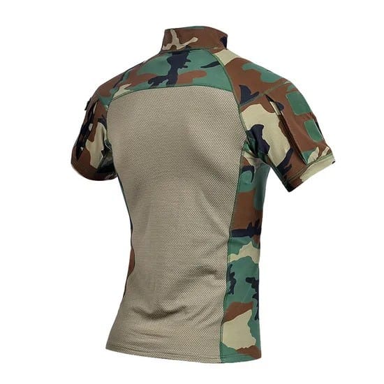Cotton Woodland Camouflage Military T-Shirt (4) Cotton Woodland Camouflage Military T-Shirt (1)