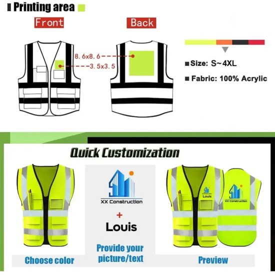 High Visibility Zipper Front Breathable Duty Vest Reflective 5 (3)