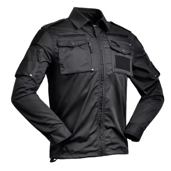 Security Work Wear Uniforms Sets Black Tactical Suit (3) Security Work Wear Uniforms Sets Black Tactical Suit (1)