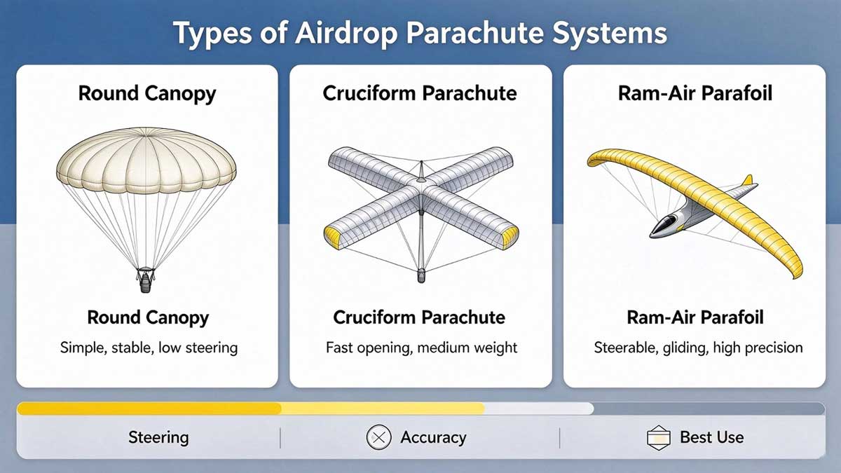 Main Types of Airdrop Parachutes